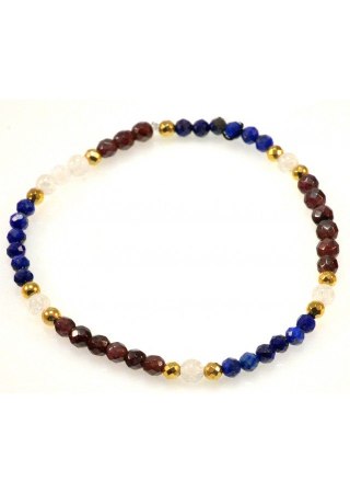 Bransoletka Granat Lapis 925