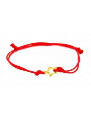 Bransoletka Gwiazdka Na Czerwonym Sznurku 925