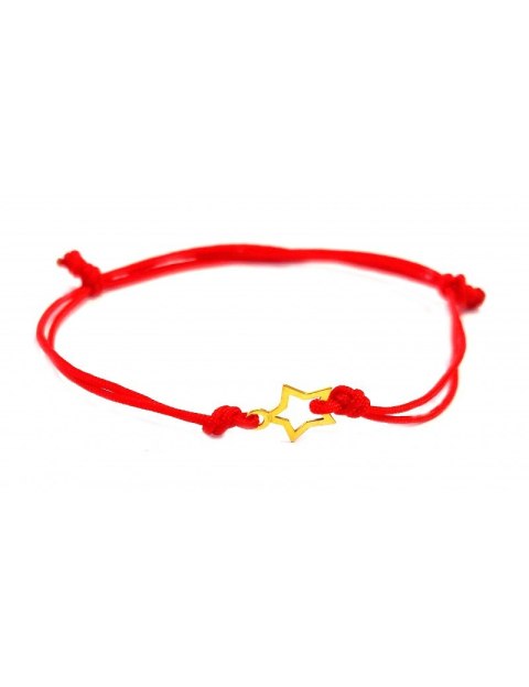 Bransoletka Gwiazdka Na Czerwonym Sznurku 925