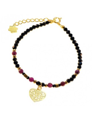 Bransoletka I LOVE YOU Rubin 925