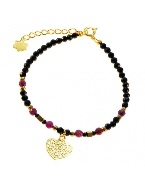 Bransoletka I LOVE YOU Rubin 925