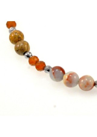 Bransoletka Jaspis Granat 925