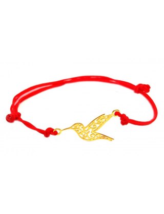 Bransoletka Koliber Na czerwonym Sznurku 925