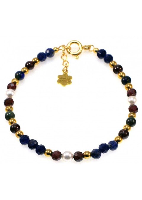 Bransoletka Lapis Granat 925