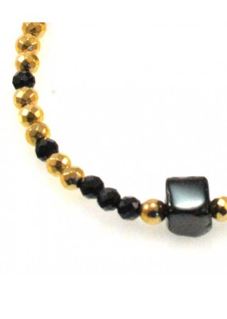 Bransoletka Spinel Hematyt kostka 925