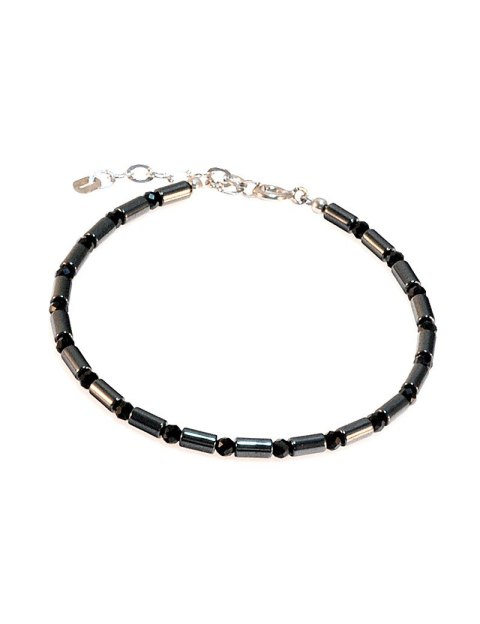 Bransoletka męska Hematyt i Turmalin 925