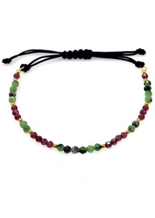 Bransoletka na sznurku GRANAT 925