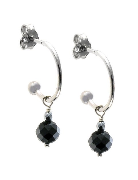 Kolczyki z turmalinem i hematytem