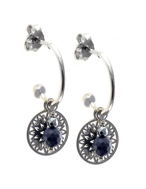 Kolczyki z szafirem i hematytem