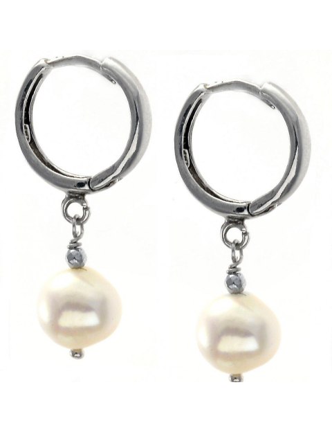 Kolczyki z perłą i hematytem