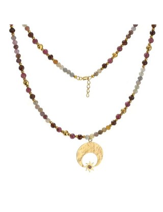 Naszyjnik KSIĘŻYC Rubin 925