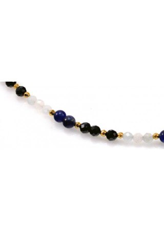 Naszyjnik Sodalit Spinel 925