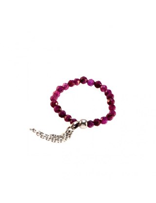 Pierścionek z Rubinem elastyczny 925