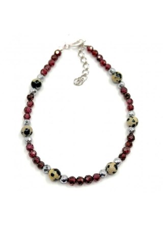 Bransoletka GRANAT JASPIS 925