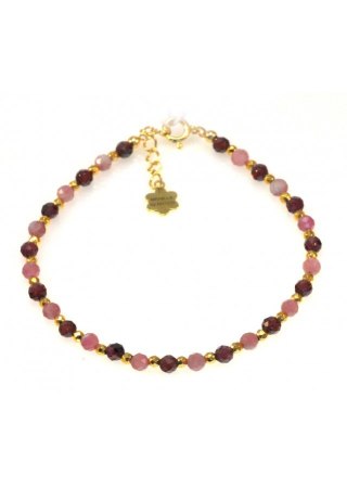 Bransoletka GRANAT TURMALIN 925