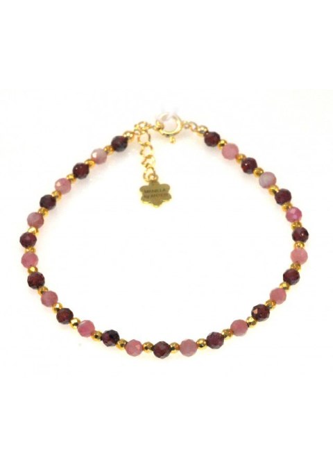 Bransoletka GRANAT TURMALIN 925