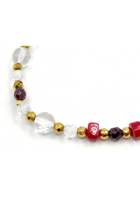 Bransoletka KORAL KRYSZTAŁ 925