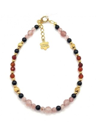 Bransoletka KWARC TRUSKAWKOWY 925