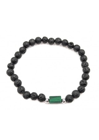 Bransoletka Malachit Lawa