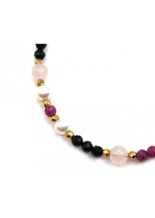 Bransoletka Turmalin Rubin 925