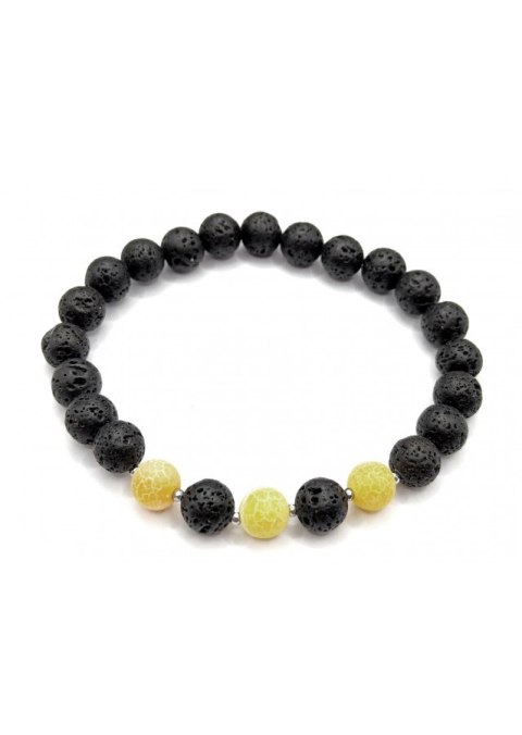 Bransoletka męska Agat Trawiony