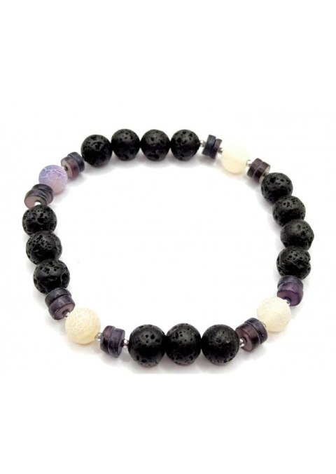 Bransoletka męska Agat Trawiony