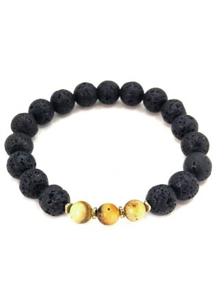 Bransoletka męska Bursztyn