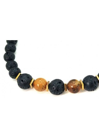 Bransoletka męska Bursztyn