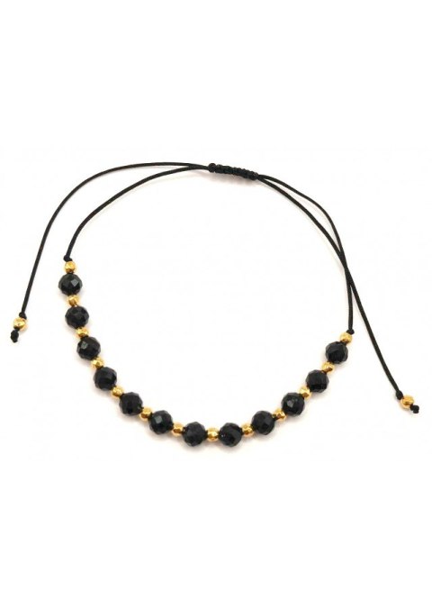 Bransoletka na sznurku CZARNY TURMALIN