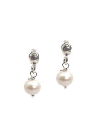 Kolczyki z perłą rodowane