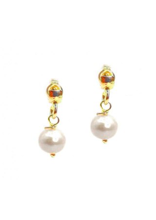Kolczyki z perłą pozłacane
