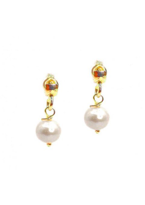 Kolczyki z perłą pozłacane
