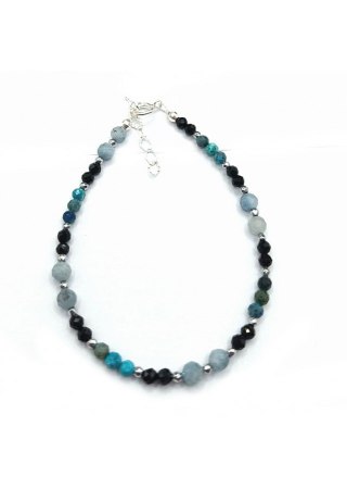 Bransoletka Akwamaryn 925