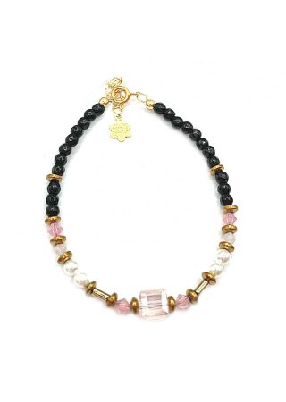 Bransoletka Kryształ Perła 925