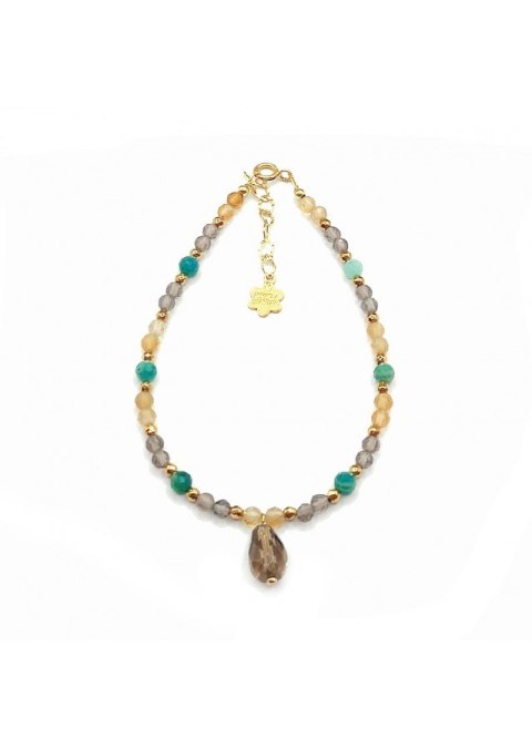 Bransoletka Kwarc dymny 925