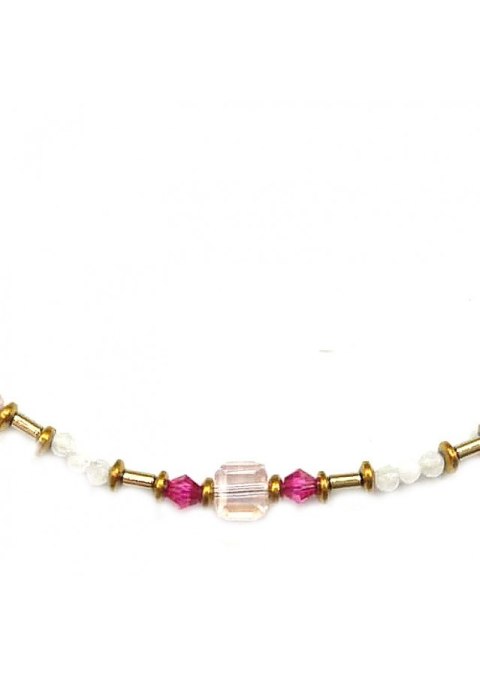 Naszyjnik Kryształ Kamień księżycowy 925