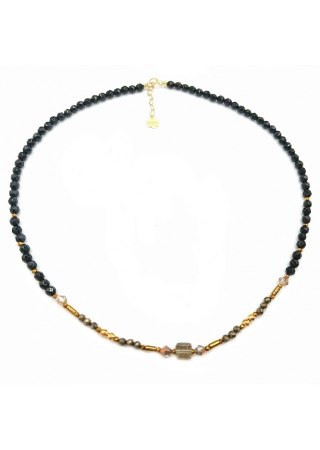 Naszyjnik Kryształ Piryt 925