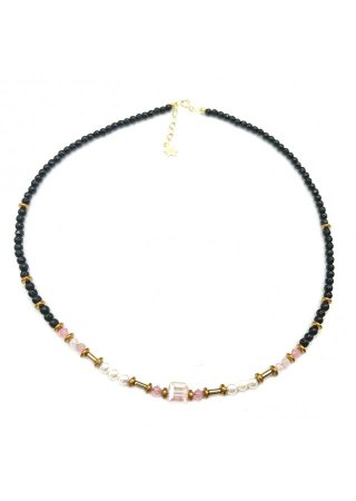 Naszyjnik Kryształki Perła 925