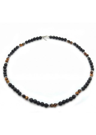 Naszyjnik męski Tygrysie oko 925