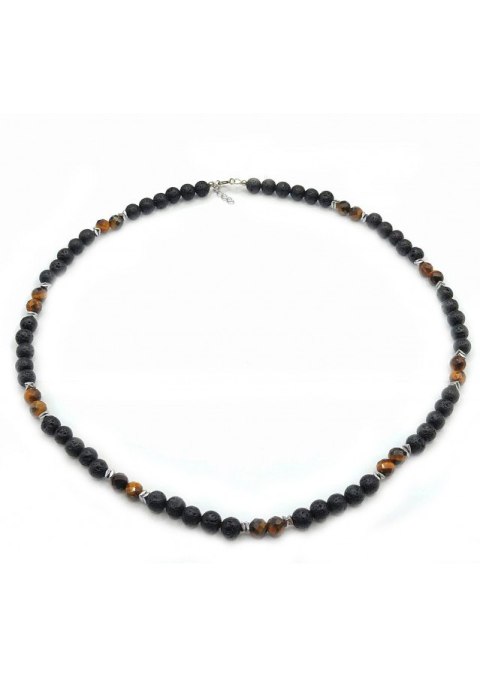 Naszyjnik męski Tygrysie oko 925