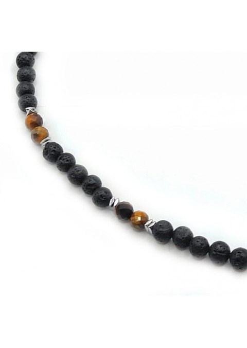 Naszyjnik męski Tygrysie oko 925