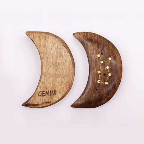 Bliźnięta - Grawerowana Podstawka ze Znakiem Zodiaku - Księżyc