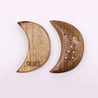 Byk = Grawerowana Podstawka ze Znakiem Zodiaku - Księżyc