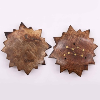 Bliźnięta - Grawerowana Podstawka ze Znakiem Zodiaku - Słońce