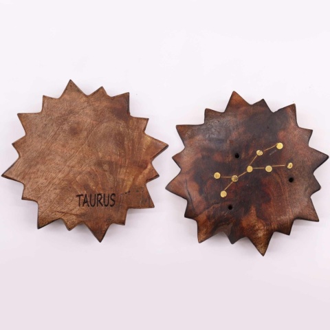 Byk - podstawka na kadzidełka z grawerem znaku zodiaku