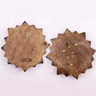 Koziorożec - Grawerowana Podstawka ze Znakiem Zodiaku - Słońce