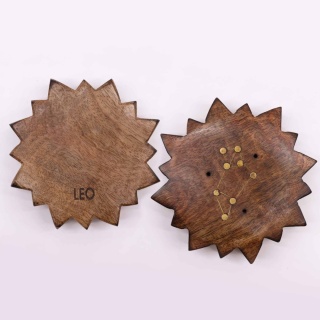 lew - Grawerowana Podstawka ze Znakiem Zodiaku - Słońce