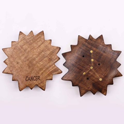 Rak - Grawerowana Podstawka ze Znakiem Zodiaku - Słońce