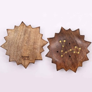 Ryby - Grawerowana Podstawka ze Znakiem Zodiaku - Słońce