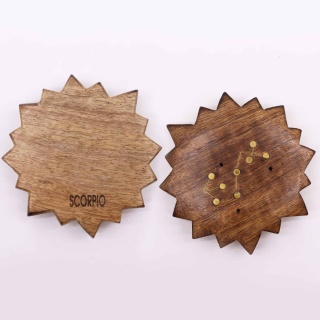 Skorpion - Grawerowana Podstawka ze Znakiem Zodiaku - Słońce
